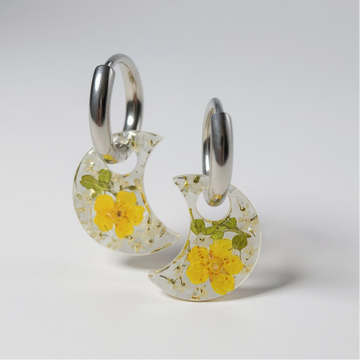 Summer Garden Crescent Huggie Earrings