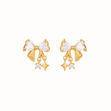 Starry Bow Stud Earrings