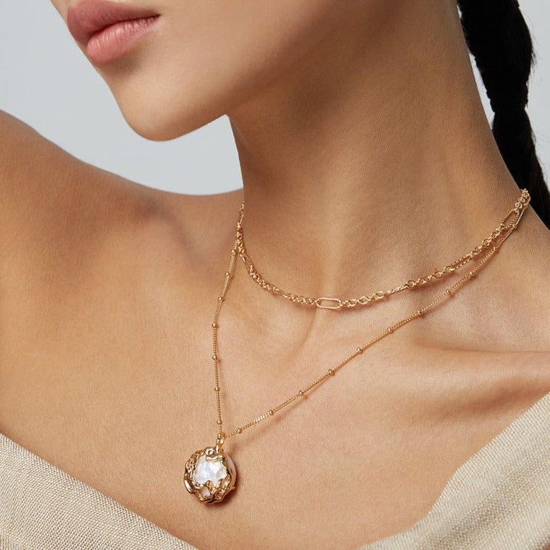 Sea Symphony Long Necklace - Two-way Necklace with High-luster Baroque Pearl