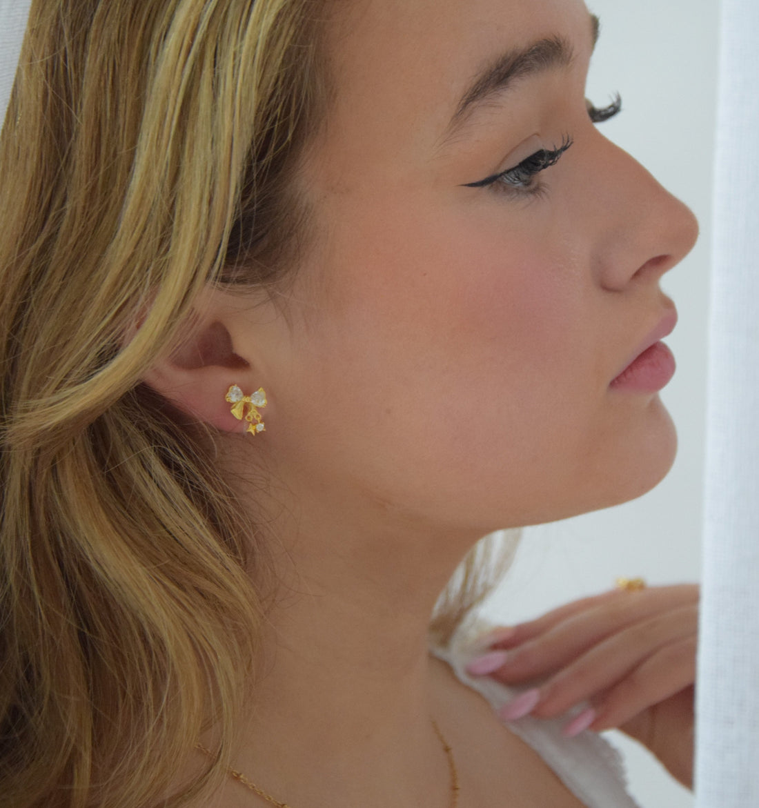 Starry Bow Stud Earrings