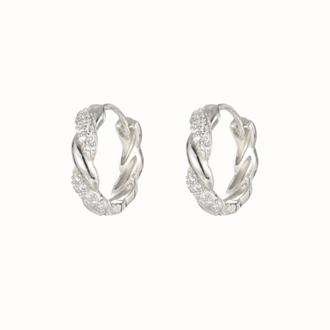 Sterling Silver Cubic Zirconia Hoops