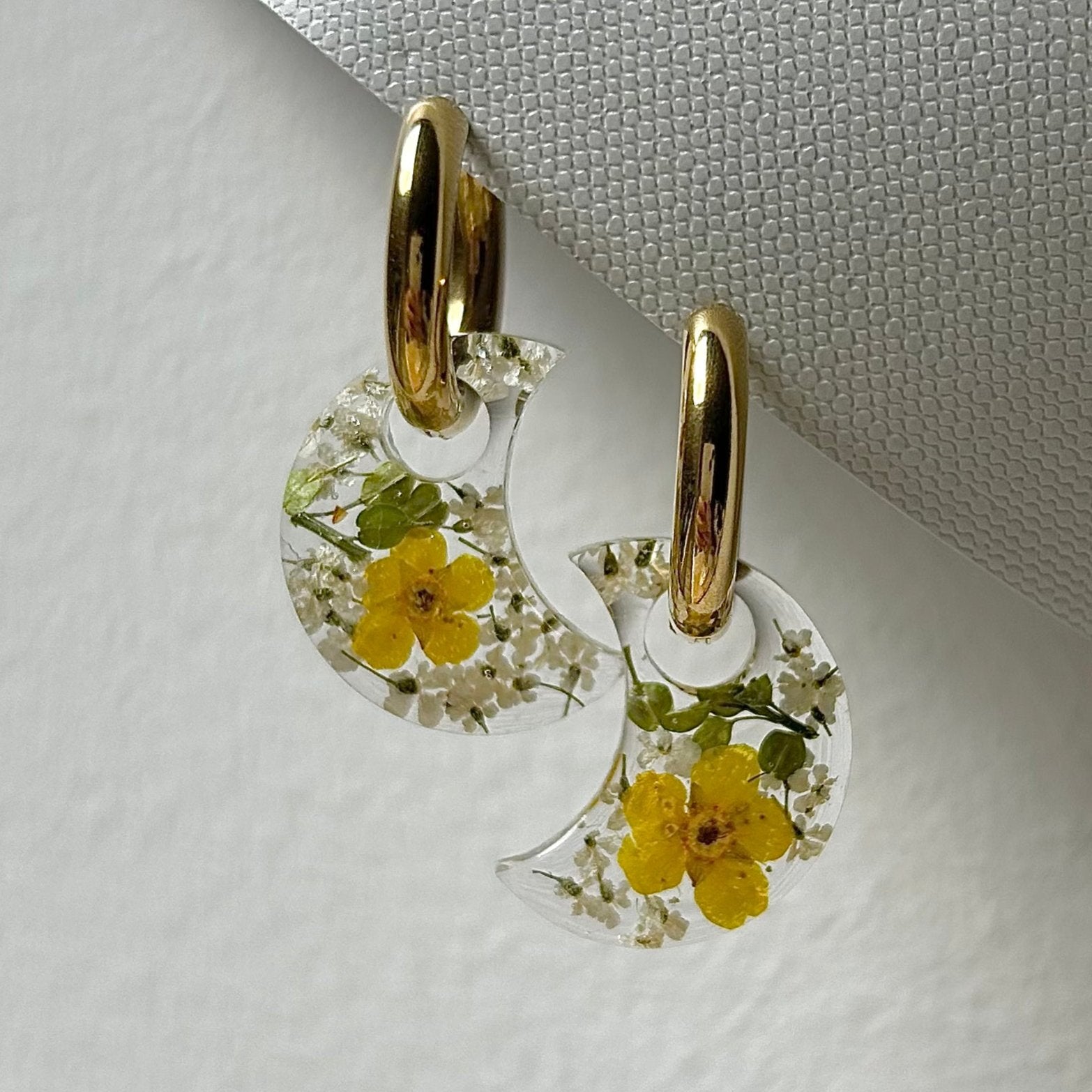 Summer Garden Crescent Huggie Earrings